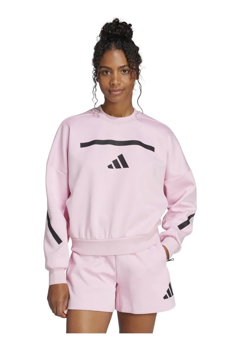 Bluza sport dama, adidas, ZNE, croiala lejera, roz, material reciclat