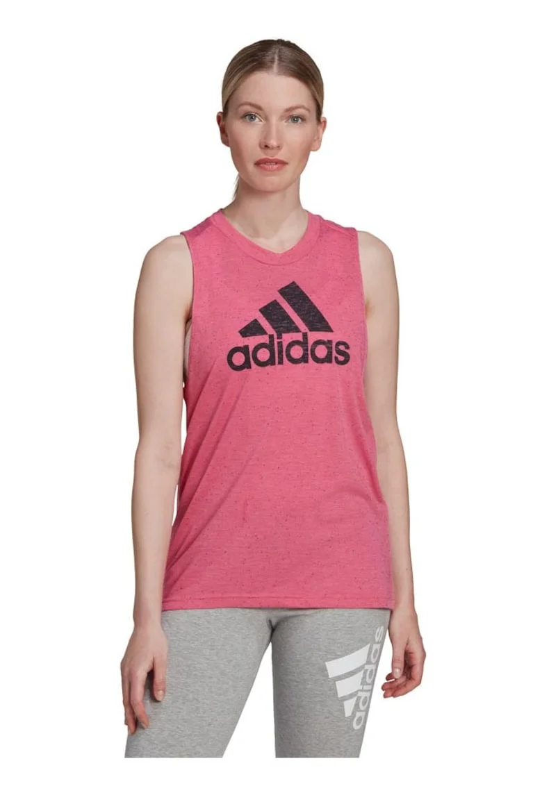 Maiou sport Adidas, larg, roz, din materiale reciclate,