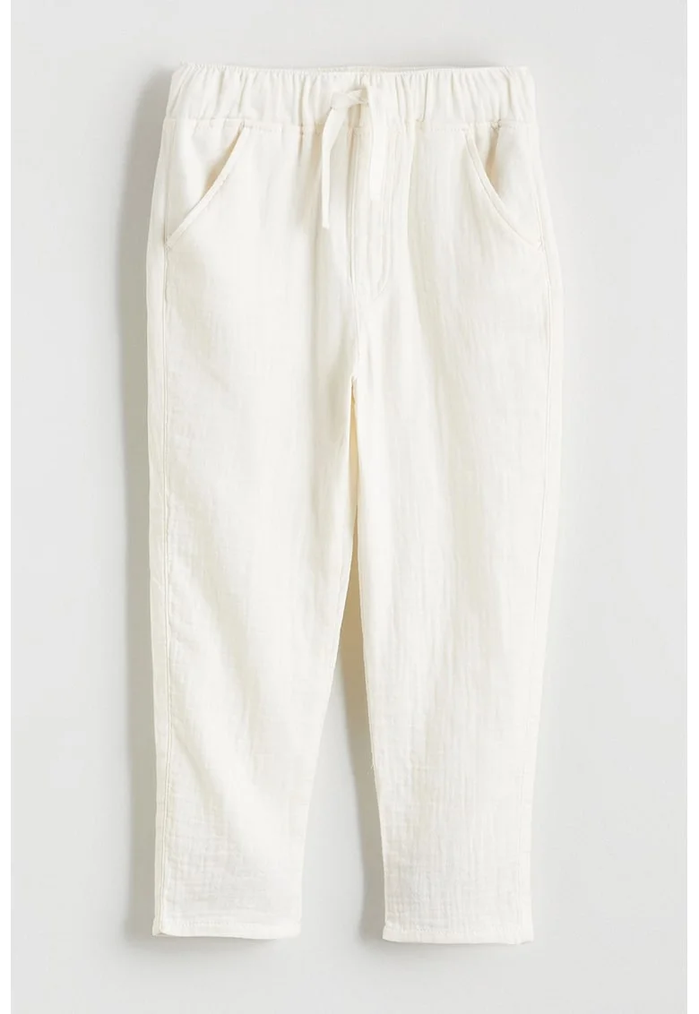 Pantaloni jogger de bumbac, Alb murdar