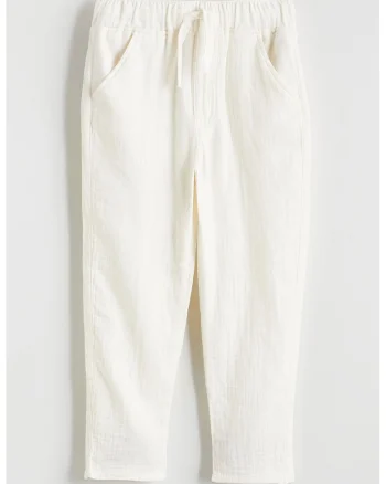 Pantaloni jogger de bumbac, Alb murdar