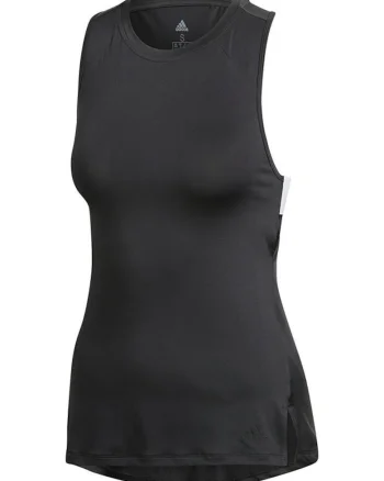 Maiou sport dama,  negru, material Climalite, fara maneci, guler inalt