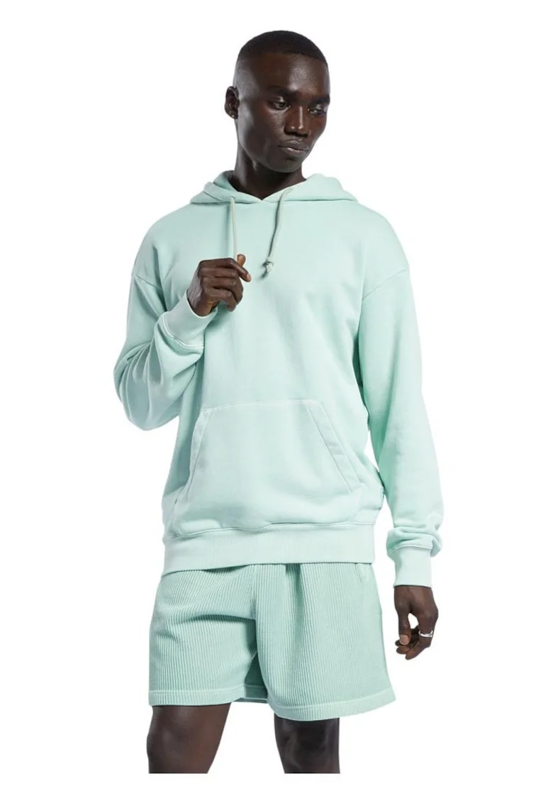 Hanorac sport barbati  colectia Natural Dye, 100% bumbac, culoare verde, croiala normala