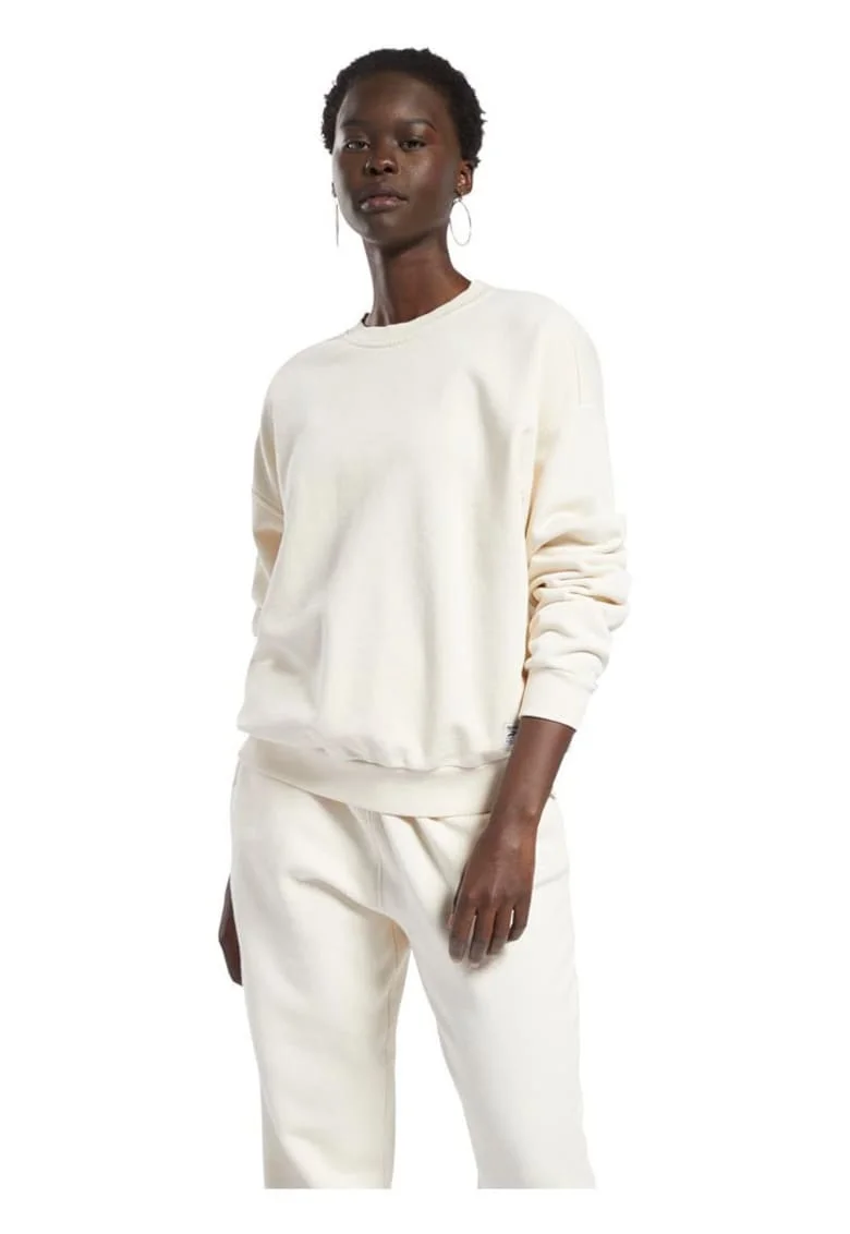 Hanorac sport  oversize, crem, bumbac organic, French terry