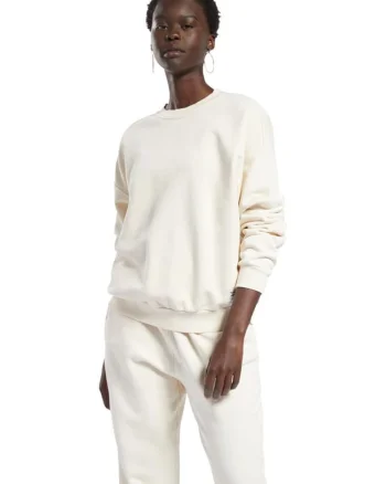 Hanorac sport  oversize, crem, bumbac organic, French terry