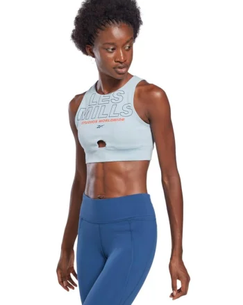Maiou sport  crop, albastru, material moale si elastic, cu bureti detasabili