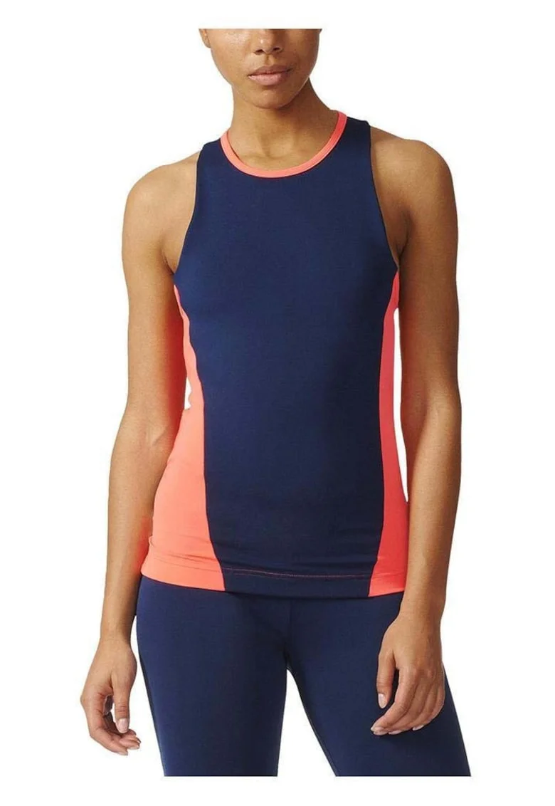 Maiou sport dama Adidas, multicolor, tesatura climalite, croiala compresiva, protectie UV UPF 50+,
