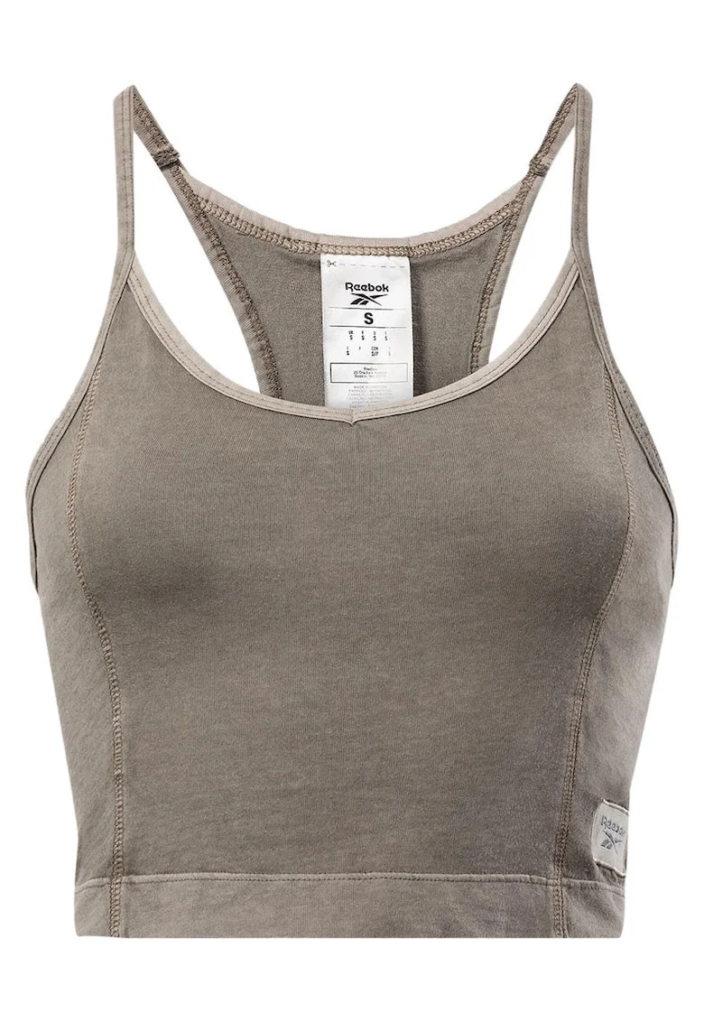 Maiou sportiv dama  decolteu rotund, spate racerback, culoare maro, 100% bumbac