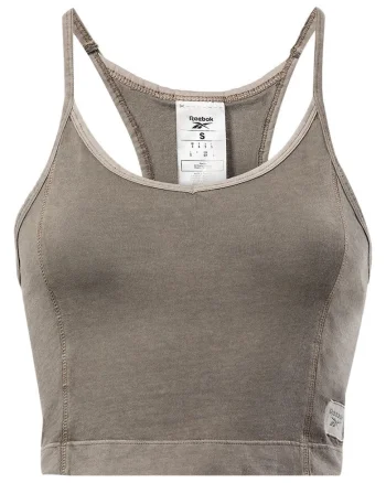 Maiou sportiv dama  decolteu rotund, spate racerback, culoare maro, 100% bumbac