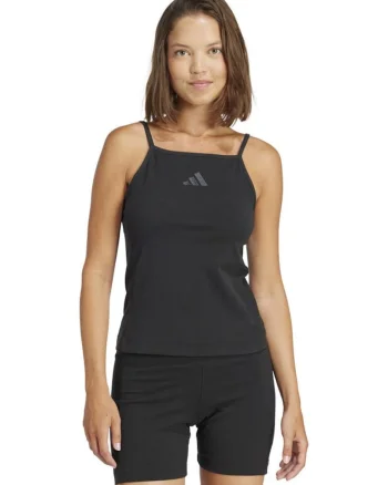 Maiou sport dama Adidas, negru, tesatura elastica, croiala mulata,