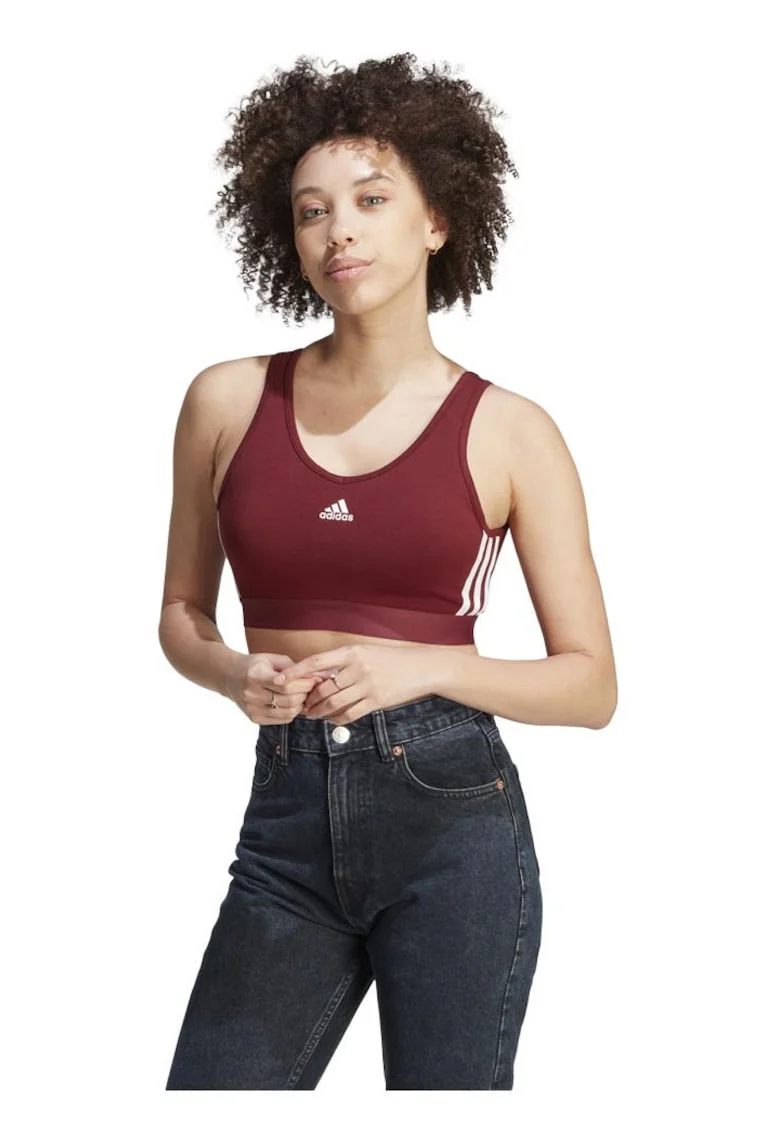 Maiou sport dama,  crop, rosu, bumbac elastan
