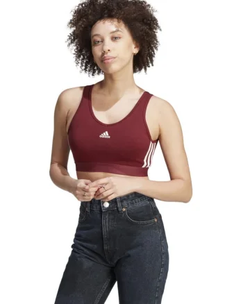 Maiou sport dama,  crop, rosu, bumbac elastan