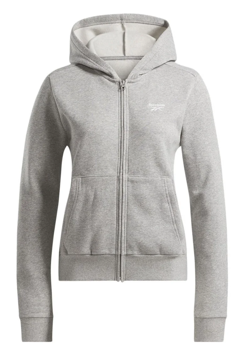 Hanorac sport  cu fermoar complet, fleece, logo Identity Small, pentru dama,