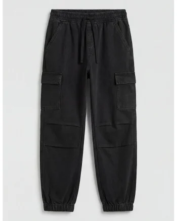 Blugi cargo baggy din amestec de lyocell, Gri antracit