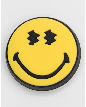 Set de talismane Smiley Faces Jibbitz - 5 piese, Negru/Galben