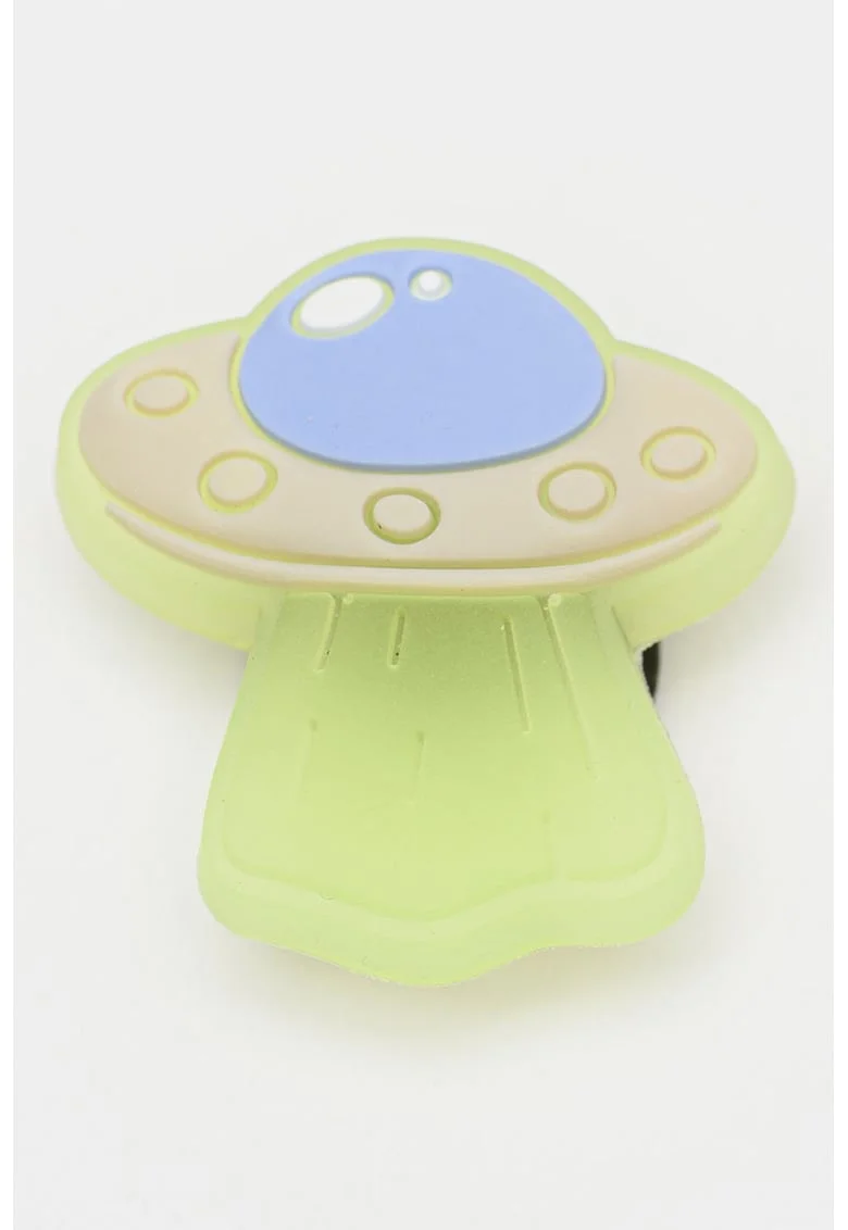 Set de talismane Jibbitz cu tematica fosforescenta Alien - 5 piese, Verde neon