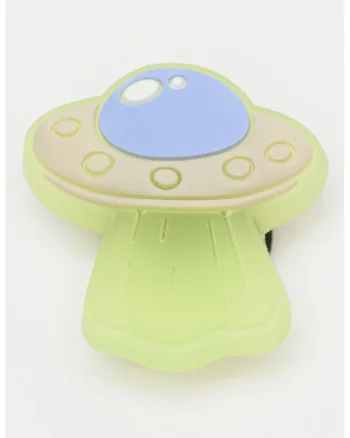 Set de talismane Jibbitz cu tematica fosforescenta Alien - 5 piese, Verde neon