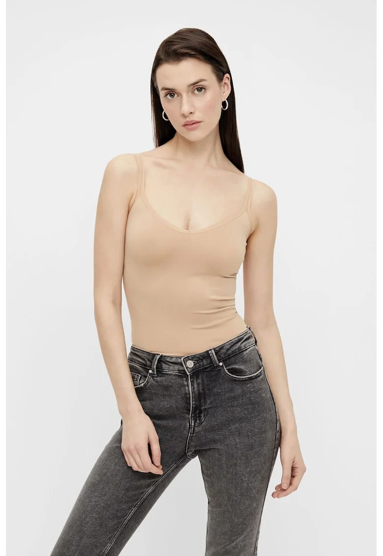 Top uni slim fit, Maro camel