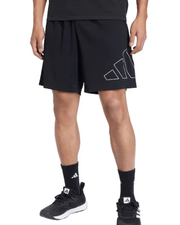 Pantaloni scurti cu logo, pentru antrenament Base, Alb/Negru