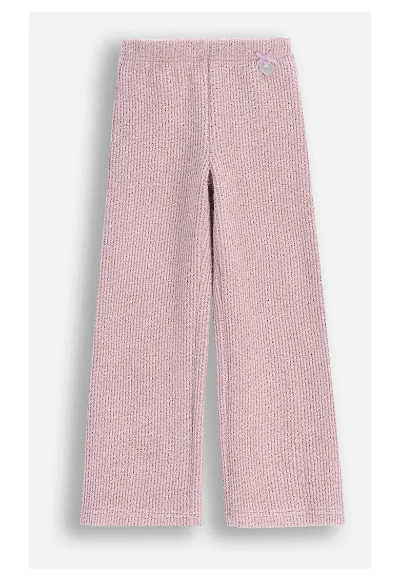 Pantaloni copii,  tricotati, mov, material moale, croiala slim fit