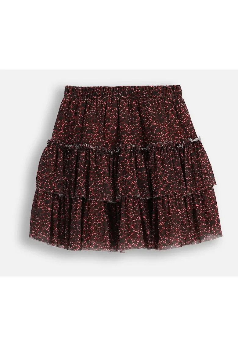 Fusta cu volane si imprimeu animal print,