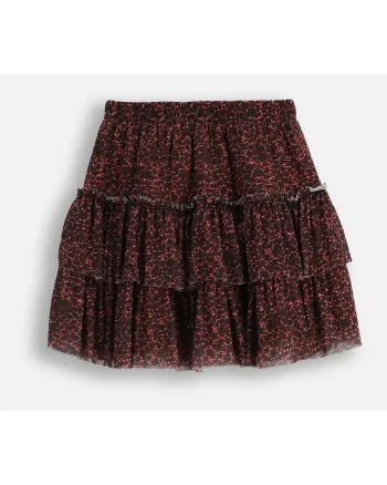 Fusta cu volane si imprimeu animal print,
