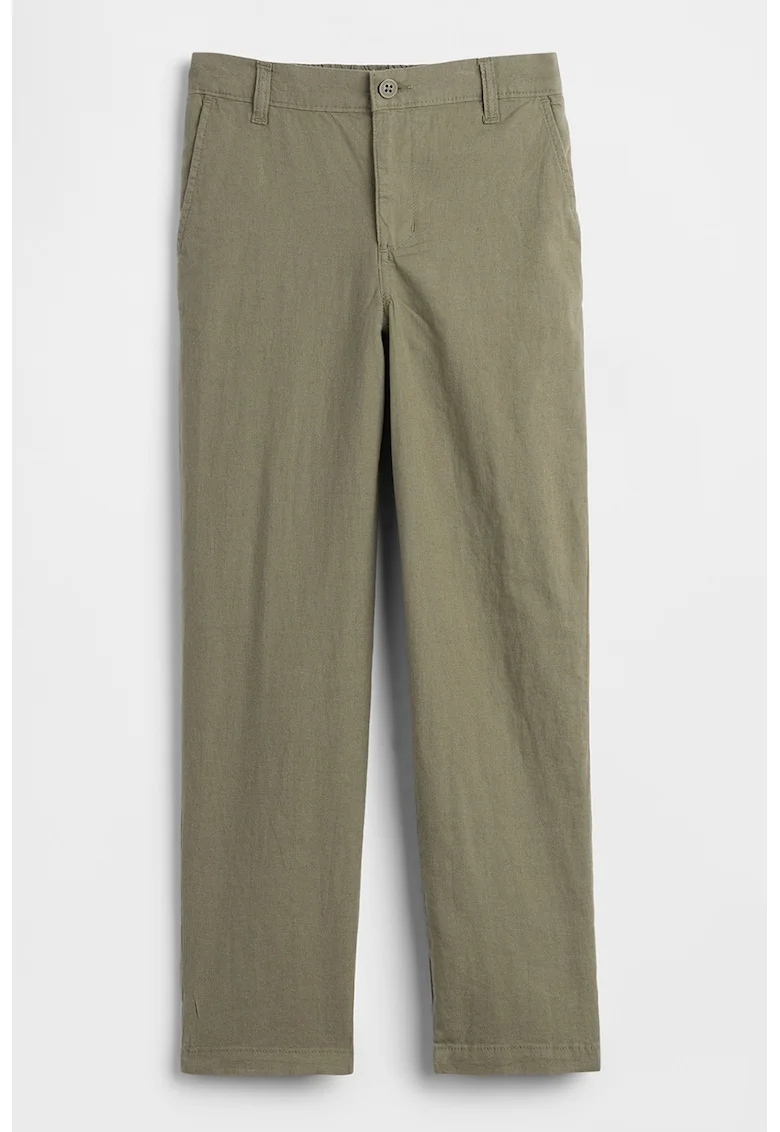 Pantaloni din amestec de in cu buzunare, Verde pal