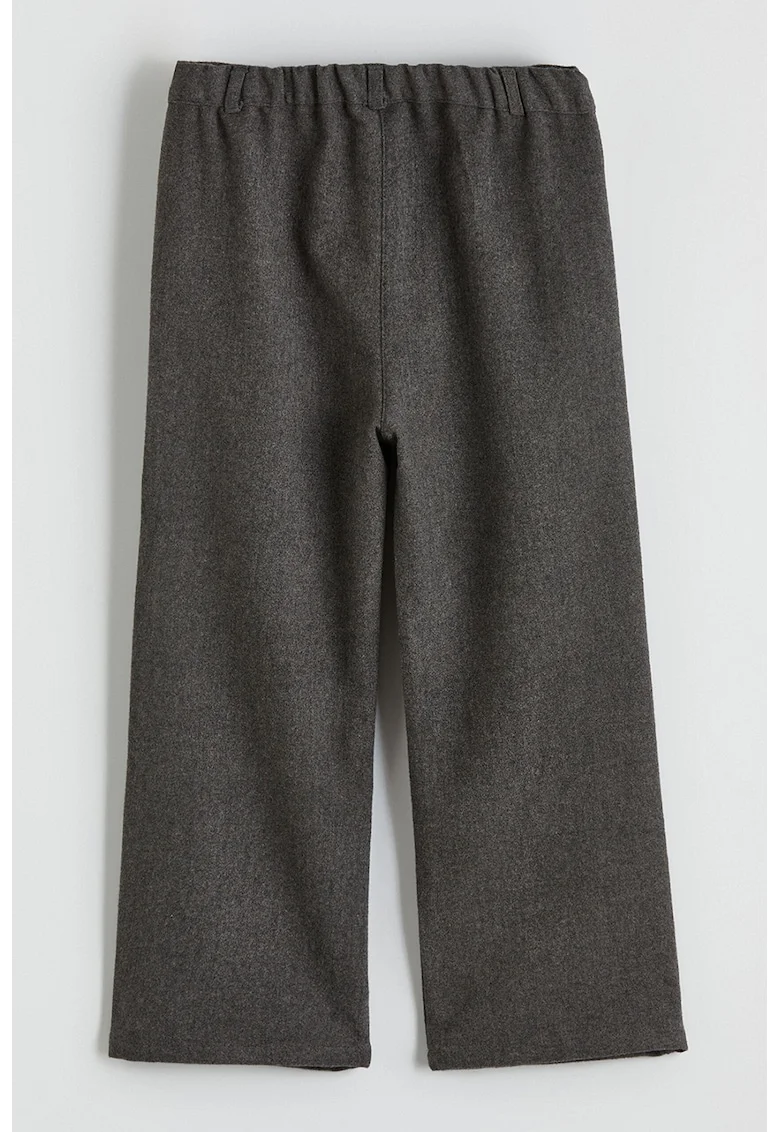 Pantaloni relaxed fit cu aplicatii cu strasuri, Negru/Gri inchis