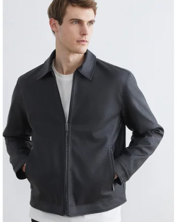 Jacheta biker din piele ecologica, Negru