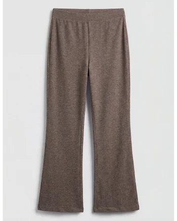 Pantaloni uni cu talie medie, Maro taupe