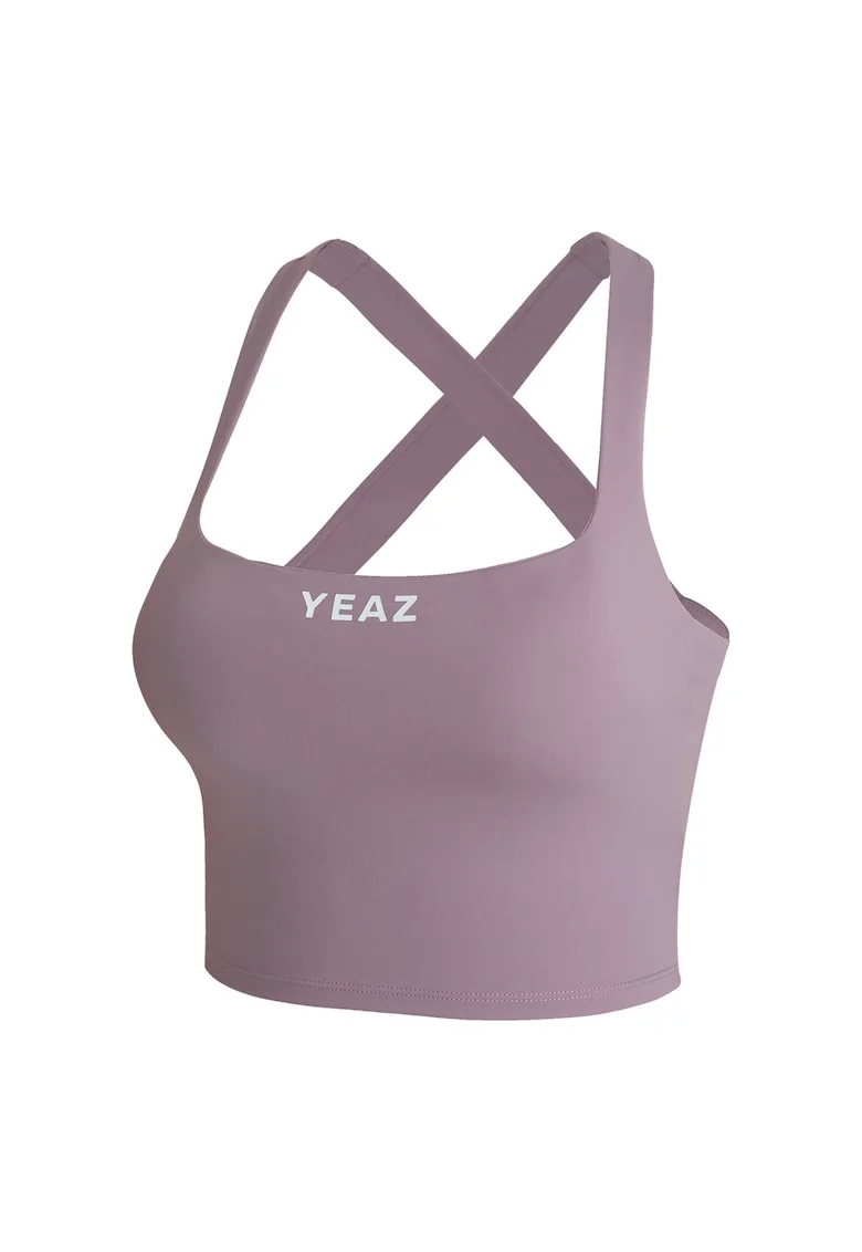Top crop cu logo, Lila