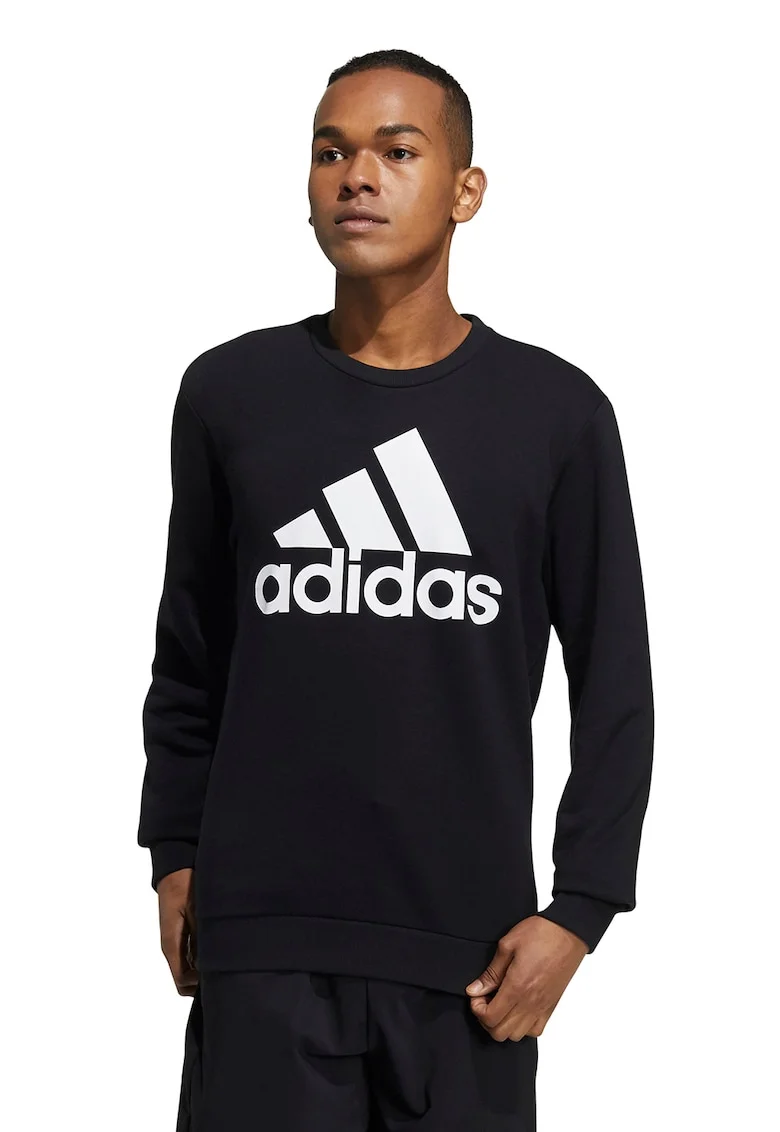 Bluza sport cu logo Essentials Big, Negru/Alb,