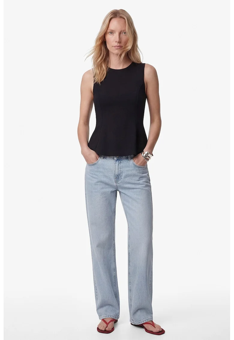 Tricou slim fit uni, Negru stins