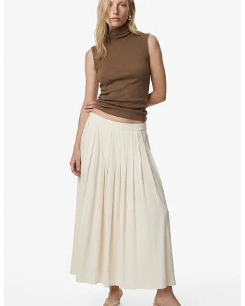 Top slim fit cu guler inalt, Maro pamantiu