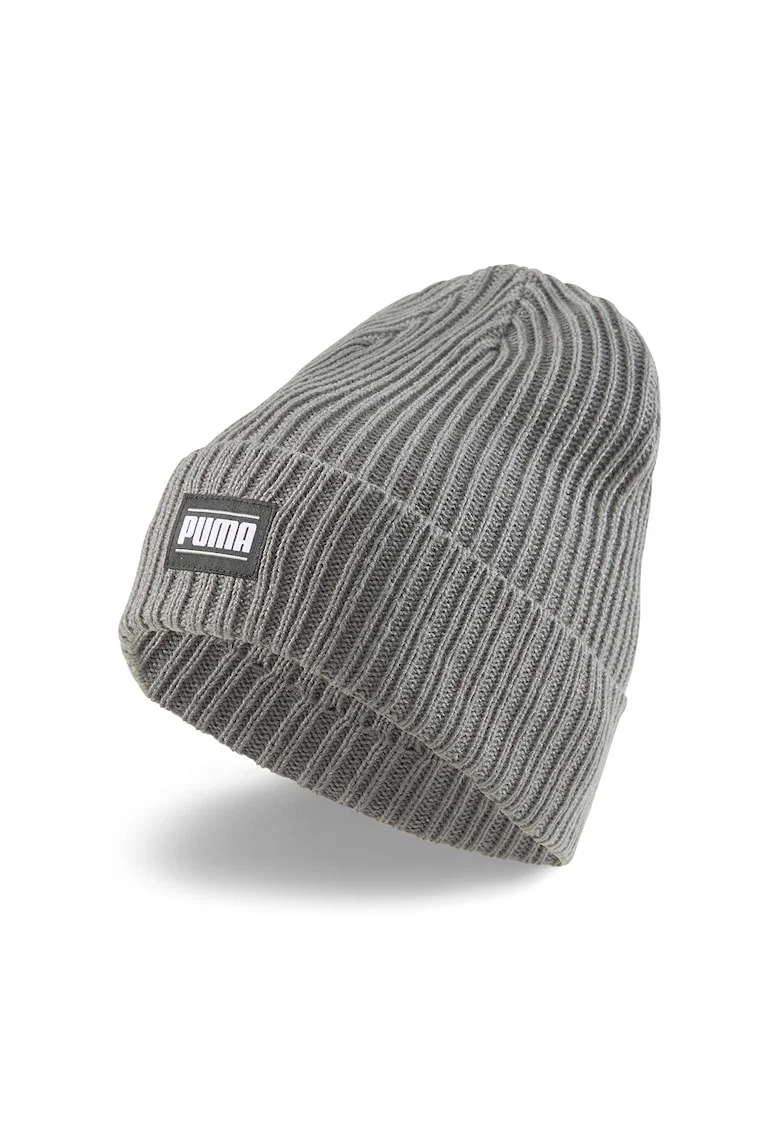Caciula striata cu logo Classic, Gri