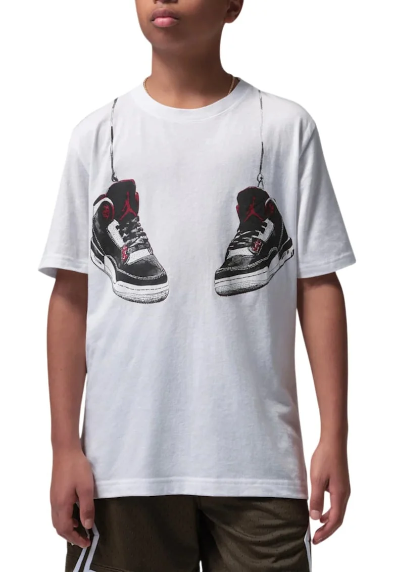 Tricou  Hanging AJ3 Shoe Strings 60356, Alb