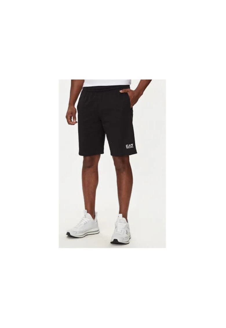 Pantaloni scurti sport barbati  Emporio Armani, 8NPS65 PJVRZ, Bumbac, Negru, Negru