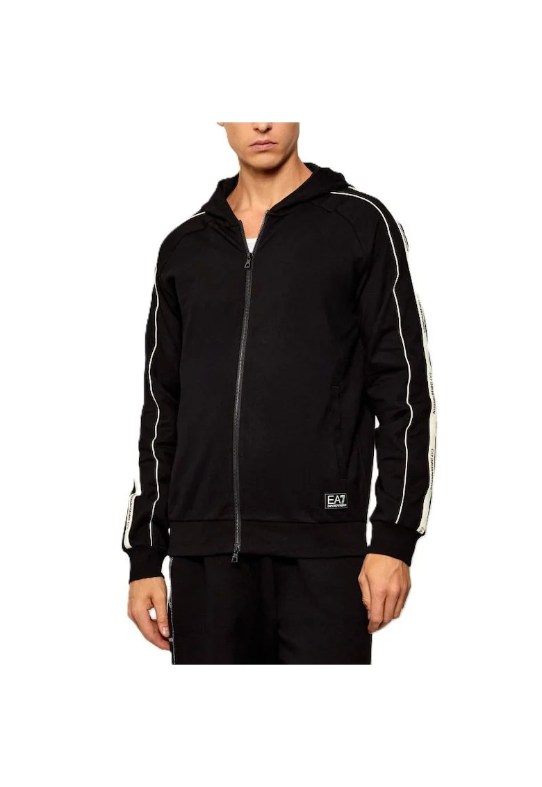 Bluza cu fermoar  pentru Barbati, train logo series m tape hoodie fz, 7M001755-AF13512-UC001, Negru, Negru