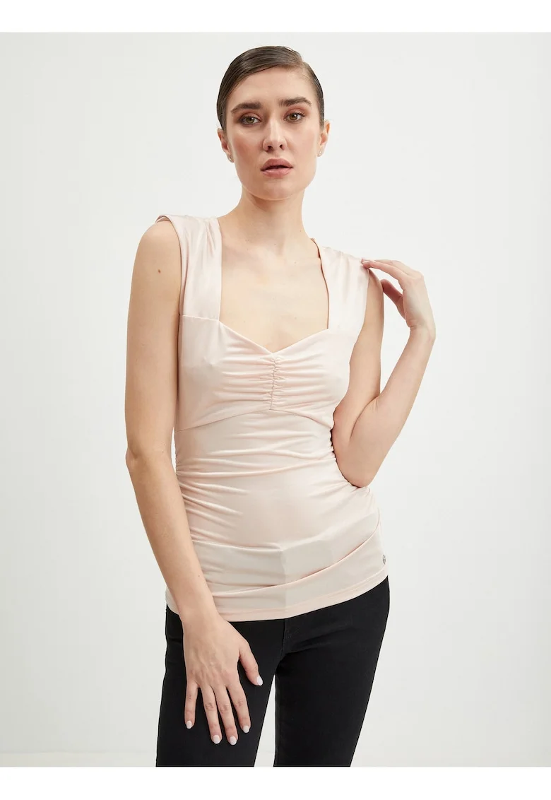 Top slim fit cu decolteu patrat