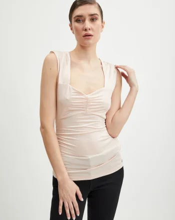 Top slim fit cu decolteu patrat