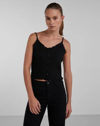 Crop top din amestec de bumbac Nukisa