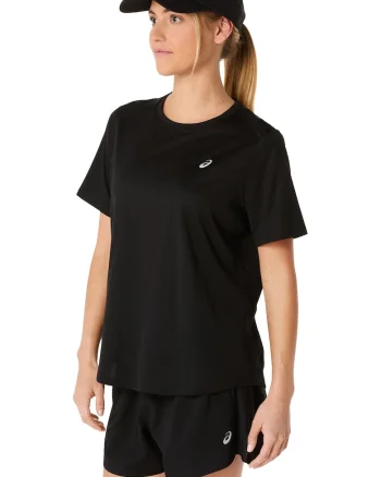 Tricou cu decolteu rotund, pentru alergare, Negru