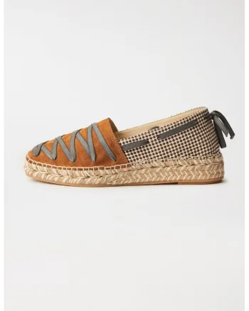 Espadrile crosetate cu siret decorativ