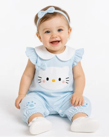 Salopetă Albastră Fetițe Cute Kitty Natalia