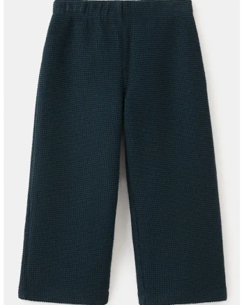 Pantaloni drepti cu talie elastica, Bleumarin