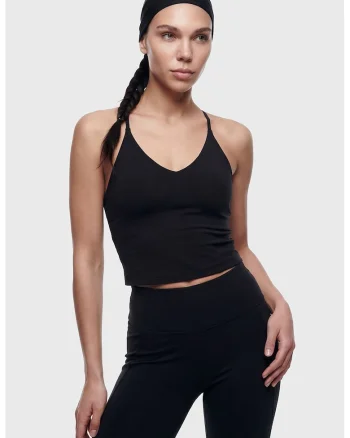 Top crop pentru fitness, Negru stins