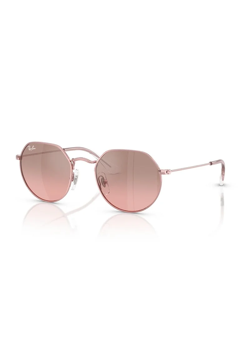 Ochelari de soare rotunzi cu rama metalica Jack, Auriu rose,