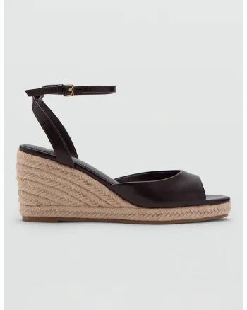 Espadrile flatform cu varf decupat, Negru
