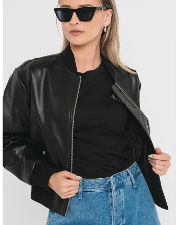 Jacheta scurta cu fermoar, Negru