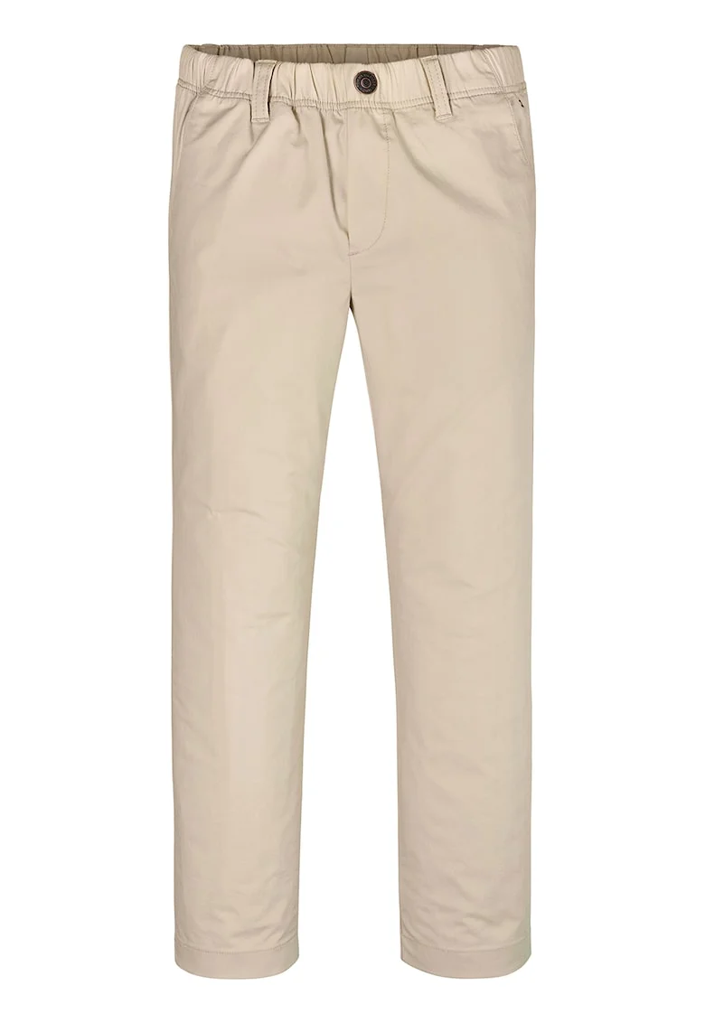 Pantaloni din bumbac cu croiala dreapta, Bej deschis