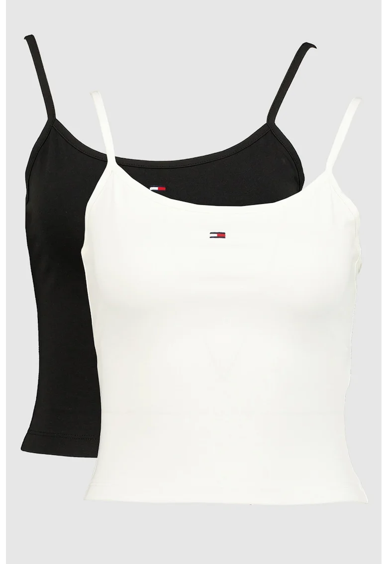 Set de top-uri crop - 2 piese, Alb/Negru stins